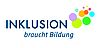 Schriftzug Inklusion braucht Bildung und an der Seite bunte Kreise