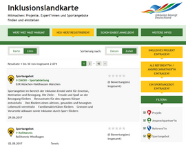 Screeshot von der Webseite inklusionslandkarte.de