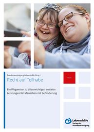 Buchcover mit einem Foto zwei Frauen, die eine Selfi von sich machen und dem Buchtitel "Recht auf Teilhabe"