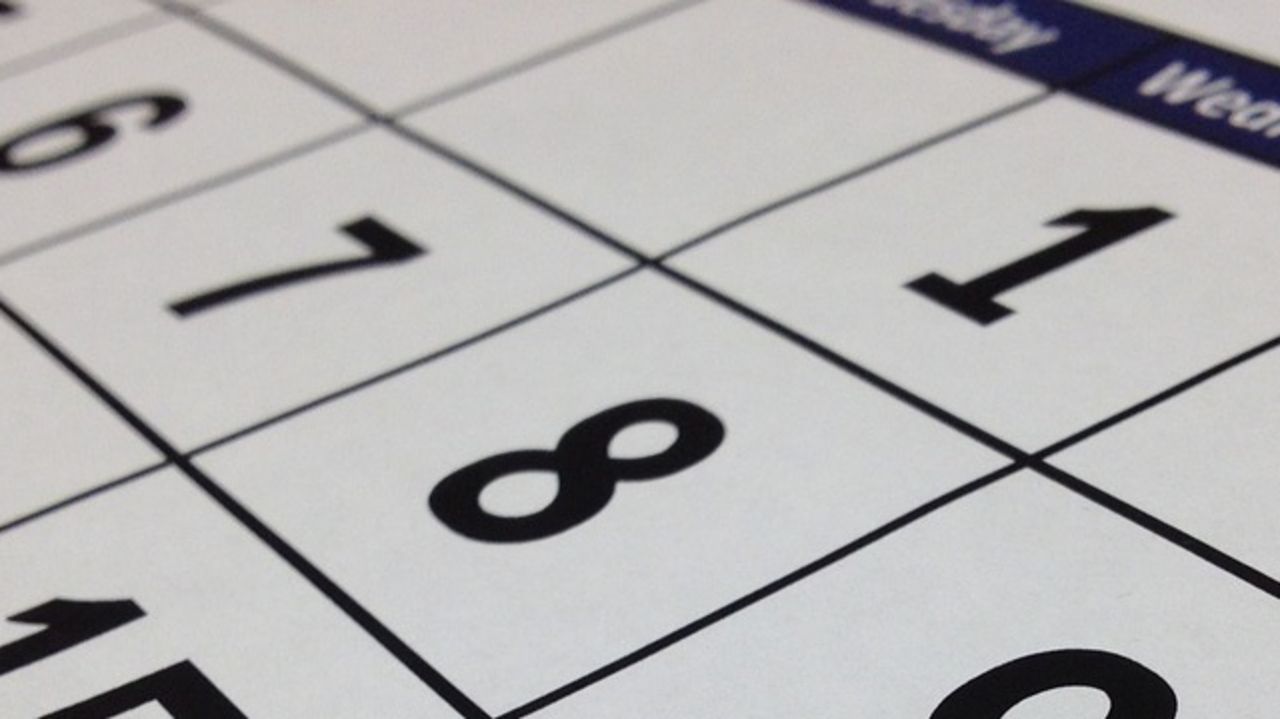 Kalender Nahaufnahme auf Kalender - Blick auf Datumszahlen