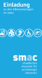 Einladungscover mit Piktogrammen wie Leichte Sprache, Deutsche Geb&auml;rdensprache