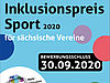 Flyer zum Inklusionspreis Sport 2020 mit Hinweis auf den Bewerbungsschluss 30.09.2020