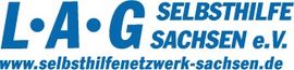 Logo der Landesarbeitsgemeinschaft Selbsthilfe Sachsen in blauer Schrift