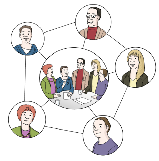 Zeichnung eines Netzwerkes aus Menschen