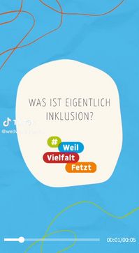 Screenshot eines Videos auf Tiktok "Was ist eigentlich Inklusion"