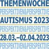 Das Logo der Autismuswoche Chemnitz. In blauer Schrift auf weißen Hintergrund steht "Themenwoche Perspektiven & Perspektive Autismus 2023, 28.03 - 02.04.2023
