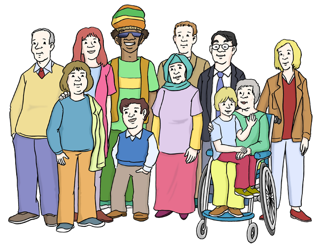 Menschen-Gruppe mit unterschiedenen Menschen 