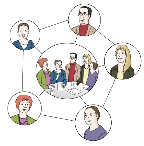 Zeichnung eines Netzwerkes aus Menschen